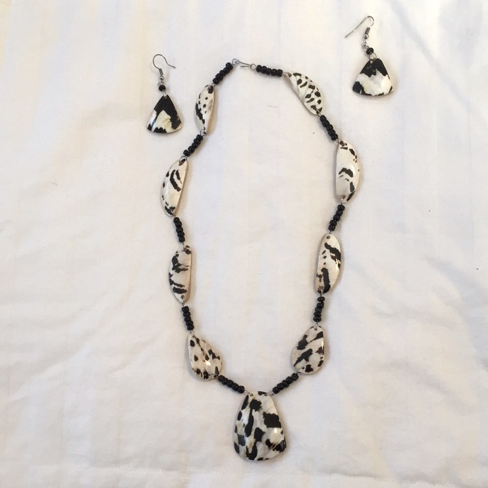 Multi colored 18” necklace with earrings